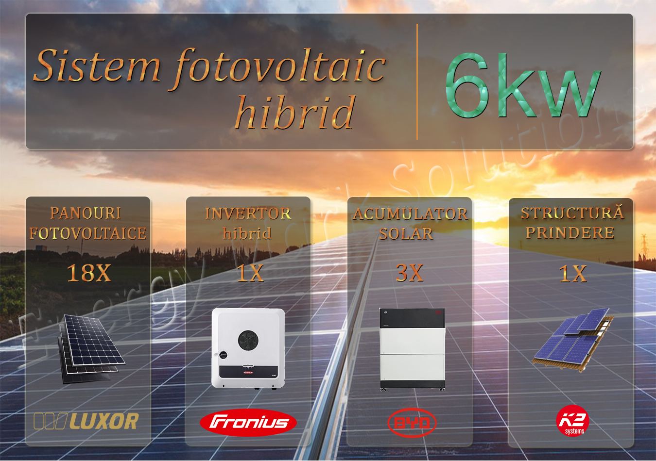Sistem Fotovoltaic fronius hibrid 6 kw 3 module