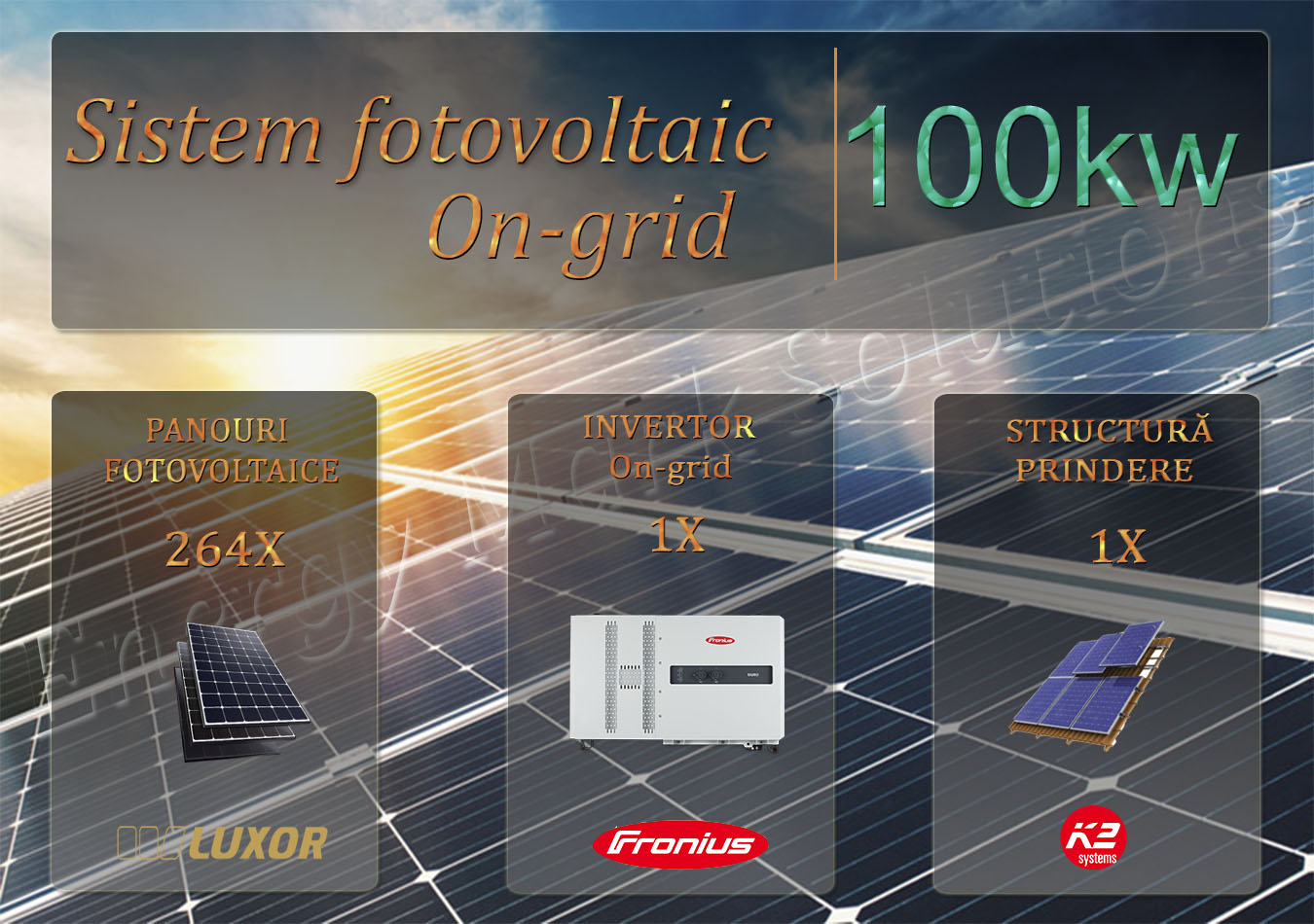 Sistem Fotovoltaic on-grid 100kw