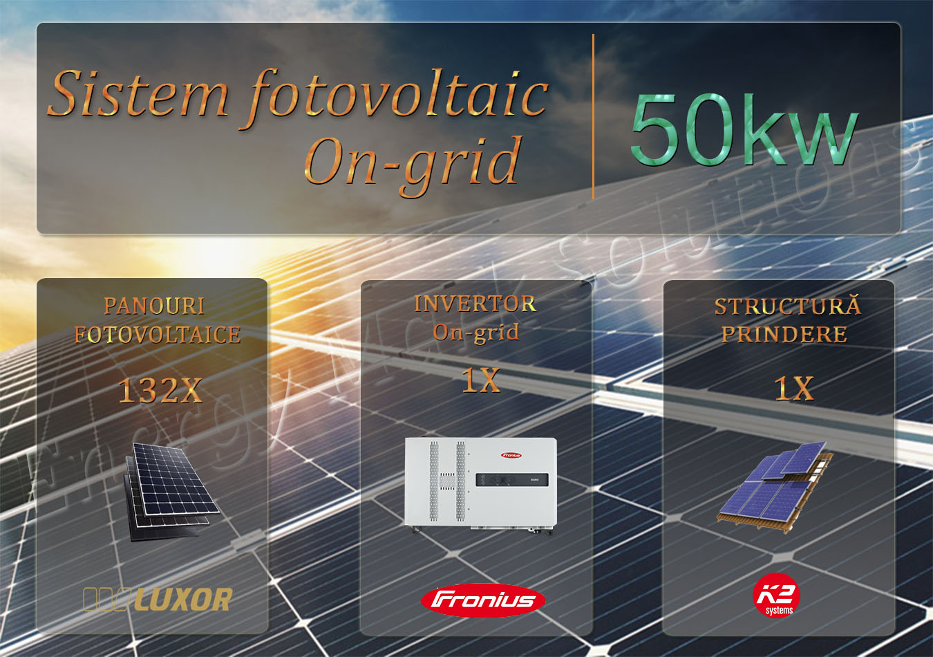 Sistem Fotovoltaic on-grid 50kw